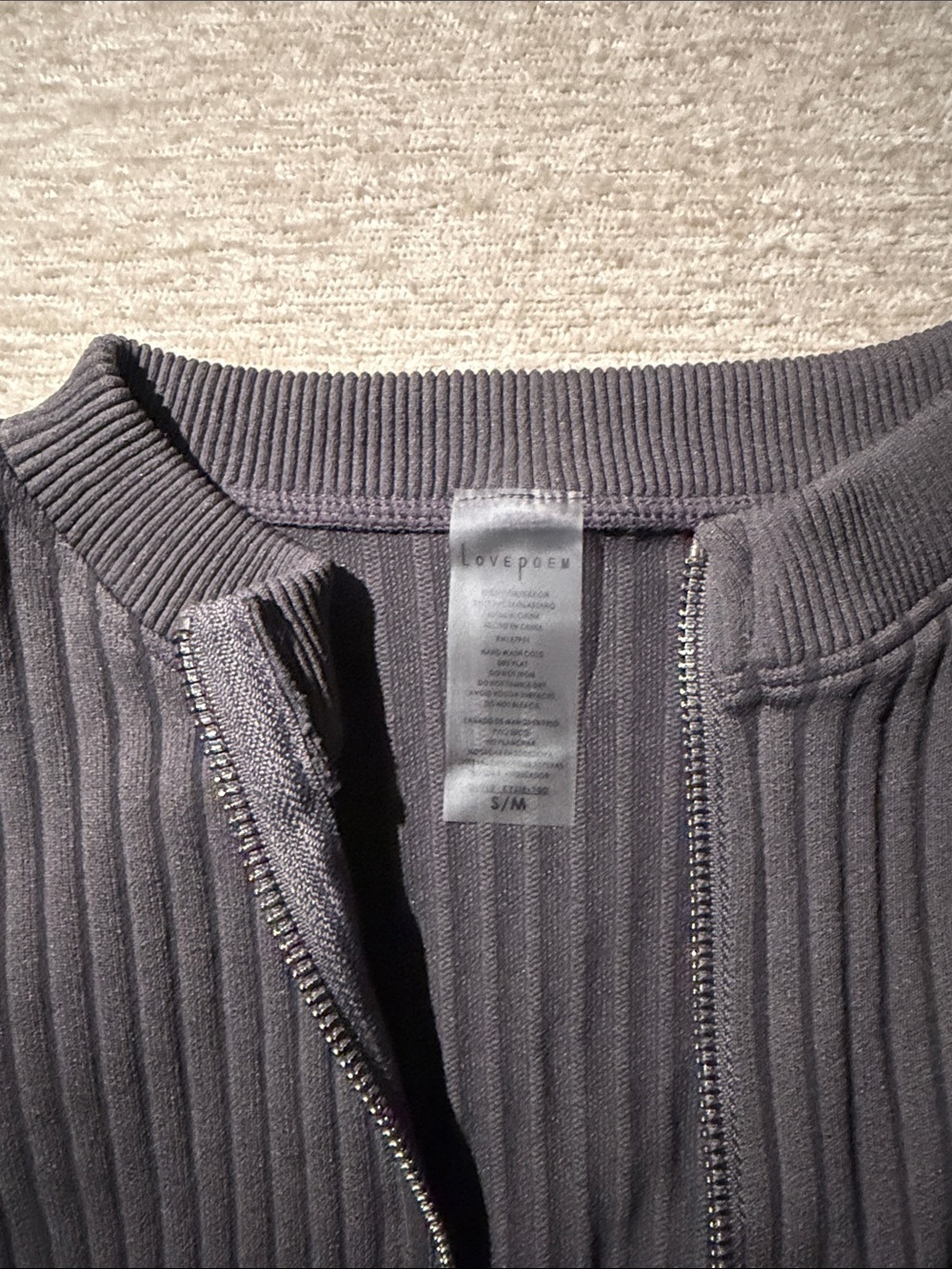 Cropped Ribbed Zip-Front Sweater Jacket - Black - Picture 2 of 6